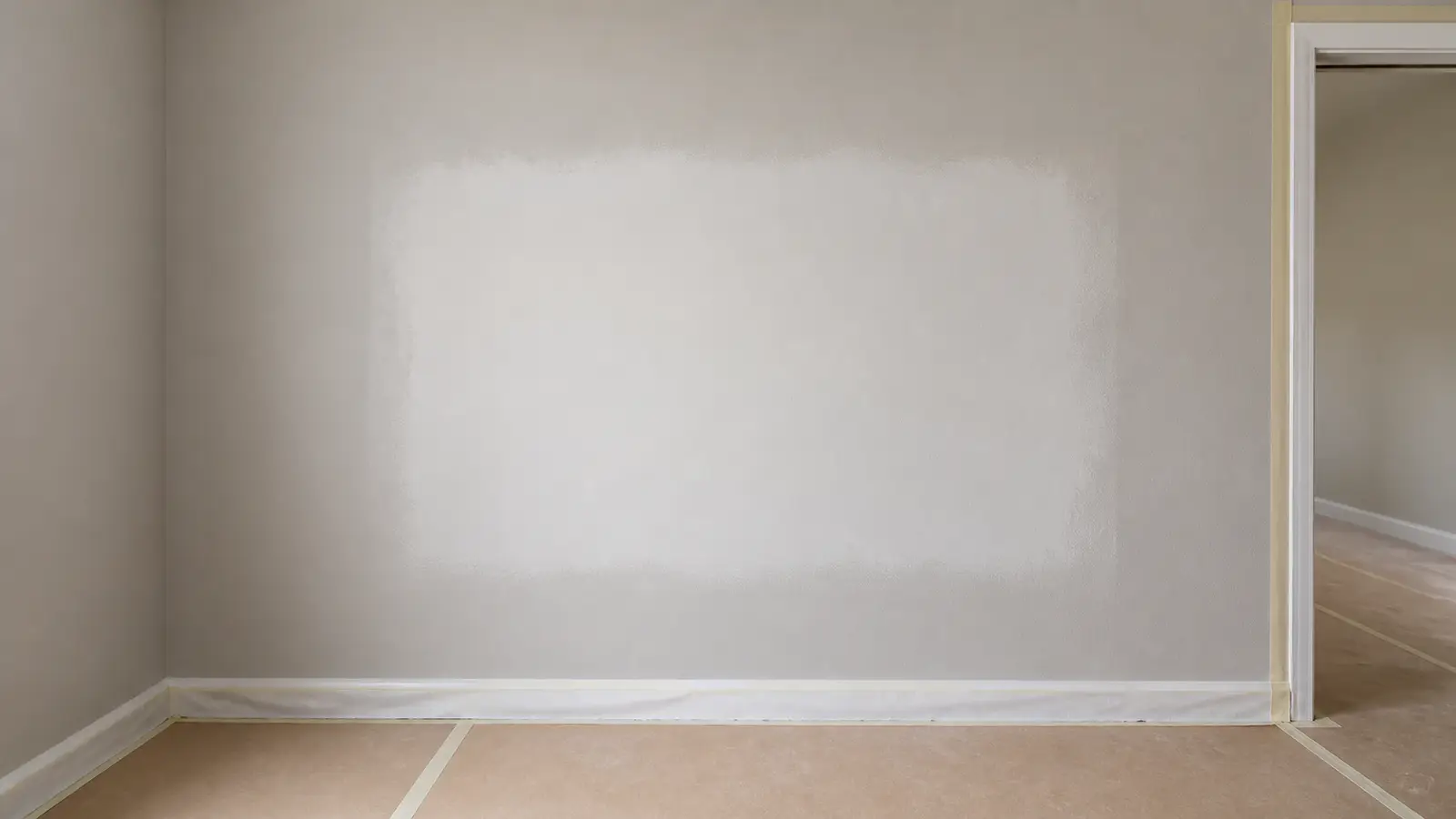 Cleanly repaired wall ready for a rental turnover paint coat
